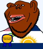 award brown_skin clothes county ear flag flag:liberia flag:rivercess_county hair liberia liberian lips mutt obsessed open_mouth plant rivercess_county soyjak stubble subvariant:impish_amerimutt sun teeth text transparent transparent_background tree variant:impish_soyak_ears // 685x793 // 47.0KB