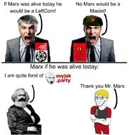 amadeo_bordiga badge beard blond cap closed_mouth clothes communism crossed_arms glasses hat karl_marx leftcommunism maoism meme military_cap nate open_mouth red_book smile soyjak soyjak_party soyteen stubble text that_one_fucking_picture_of_nate_being_a_smug_little_bastard the_council_communist_reader variant:soyak // 1080x1135 // 595.8KB