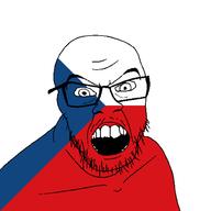 angry country czechia flag glasses jacksepticeye looking_at_you mustache open_mouth soyjak stubble teeth variant:feraljak youtube // 1500x1500 // 27.0KB