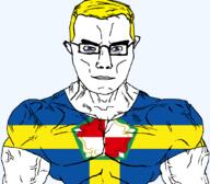 arm blue_eyes british buff closed_mouth clothes ear eyes_like_the_o-o-cean flag flag:pembrokeshire flower glasses hair pembrokeshire plant soyjak subvariant:chudjak_front subvariant:muscular_chud trend:aryan tshirt united_kingdom variant:chudjak vein wales yellow_hair // 1059x929 // 100.3KB