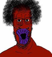 afro big_lips_ big_nose brown_skin glasses lips low_quality mouth_open nigger stephen_colbert variant:Cobbert // 518x565 // 28.2KB