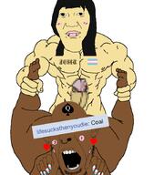 asian blush brown_skin censored closed_mouth ear earring facial_mark fishtank_live forehead_mark heart josie_(fishtank) lifesucksthenyoudie meta:pornographic_content native_american nose_piercing nose_ring open_mouth painted_nails penis queen_of_spades sex soybooru soyjak spade subvariant:slutson tranny variant:chudjak variant:cobson yellow_skin // 788x893 // 134.4KB