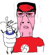 2soyjaks anger_mark angry closed_mouth fist glasses hair hand oekaki pink_skin soyjak spade swastika variant:cobson variant:ronald // 621x665 // 44.1KB