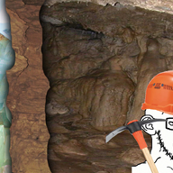 closed_mouth clothes disappointed ear gem glasses headlamp helmet irl_background looking_down mine miner mining mining_helmet pickaxe rock sad soyjak stubble variant:soyak // 1350x739 // 1.4MB