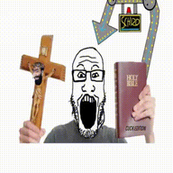 animated arrow bible book christianity clothes cross crucifixion europe ext=gif glasses hand happy_merchant jesus judaism jump jumping map open_mouth pol_(4chan) schizo soyjak stubble text variant:markiplier_soyjak // 320x320 // 126.8KB