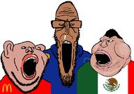 europe european mcdonalds mexico mutt_trio open_mouth subvariant:euromutt subvariant:impish_amerimutt trend:soyjak_trio united_states variant:gapejak variant:impish_soyak_ears variant:markiplier_soyjak variant:meximutt variant:tony_soprano_soyjak // 828x581 // 57.6KB