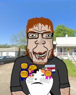 amerimutt animal award beige_skin calico_cat cat catchud celtic e621 flag:ireland flag:missouri flag:united_states glasses green_eyes irl_background meds mental_illness missouri mutt namefags orange_hair stubble subvariant:chudplier subvariant:impish_meowjak sweater ugly united_states variant:impish_soyak_ears variant:markiplier_soyjak zoophile // 1000x1255 // 773.9KB