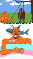 ack arm badge bed blahaj bloodshot_eyes blush brown_skin buff closed_eyes cloud crying eyebrows flag:transgender_pride_flag glasses grass hair hand hanging hunky_twink_sex_machine jubille_(user) looking_at_you muscles mustache name_tag nate nose open_mouth orange_skin purple_hair rope shark sky sleeping smile soot_colors stubble subvariant:wholesome_soyjak sun text thought_bubble tongue tranny tree variant:bernd variant:feraljak variant:gapejak white_background wrinkles yellow_hair yellow_teeth // 1948x3464 // 1.7MB