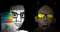 2soyjaks admin brown_skin crying ear glasses google_play hand ominous open_mouth root root_(user) scared shackle smug soyjak stubble variant:chudjak variant:nojak // 981x524 // 177.0KB