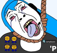 'p award blue_hair grey_shirt jartybooru jartycuck logo p variant:bernd // 771x723 // 72.4KB