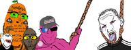 5soyjaks ack angeleno bbc biting_lip closed_mouth clothes crying doll_(user) froot froot_(user) glasses hanging hat kuz leaf open_mouth orange orange_(fruit) orange_(fruit)_ orange_skin pink pink_skin queen_of_spades root rope soyjak soyjak_party stubble subvariant:hornyson subvariant:impish_amerimutt teeth text tongue track_suit variant:cobson variant:feraljak variant:kuzjak variant:nojak // 1145x441 // 270.8KB