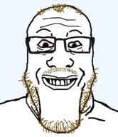 bloodshot_eyes brown_stubble coomer eyebags grin hair template tired variant:markiplier_soyjak // 1035x1200 // 66.5KB