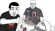 3soyjaks bald bed billions_must billions_must_die black_pill box chud clothes ear eyes fat funko_pop glasses hair holding_object i_love_science mouth mouth_closed obese pill pillow soy soyboy soylent stubble subvariant:chudjak_front table tshirt variant:chudjak variant:cobson variant:soyak // 3840x2160 // 2.3MB