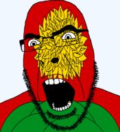 flag flag:lipetsk full_head glasses hair lipetsk_oblast looking_to_the_right oblast open_mouth russia soyjak stubble teeth text transparent transparent_background variant:cobson // 721x789 // 201.7KB