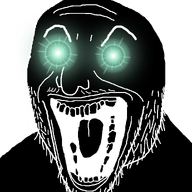 glowing_eyes inverted open_mouth stubble teeth thougher tongue transparent_background trend:thougher variant:wolfjak // 999x999 // 193.1KB