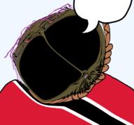 bloodshot_eyes brown_skin brown_troonjak crying distorted flag flag:trinidad_and_tobago large_nose nostril open_mouth rope series:coonfags soyjak speech_bubble_empty suicide tongue variant:bernd // 768x719 // 135.2KB