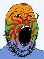 bajookieland country flag flag:bajookieland glasses looking_at_you open_mouth soyjak stubble teeth text tony_zaret transparent transparent_background variant:gapejak // 500x667 // 172.6KB