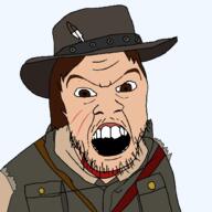 beard brown_eyes brown_hair clothes gums hat john_marston open_mouth outlaw red_dead_redemption rockstar_games scar stubble teeth variant:feraljak white_skin // 1500x1500 // 52.2KB