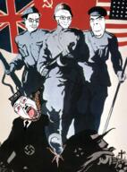 4soyjaks adolf_hitler blood bloodshot_eyes clothes crying dead flag glasses gun hanging open_mouth propaganda smile smirk smug soviet_union soyjak ssh ssh-40 stubble swastika tongue tongue_out united_kingdom united_states variant:bernd variant:chudjak variant:cobson variant:soyak // 741x1000 // 944.6KB