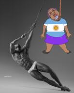 arm bloodshot_eyes brown_skin clothes country crying dead full_body gigachad glasses hair hanging leg lipstick mustache open_mouth purple_hair rope skirt soyjak stubble tranny turkiye variant:bernd // 1546x1943 // 315.4KB