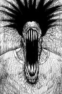 hair no_eyes no_nose open_mouth schizo soyjak stretched_mouth stubble subvariant:schizojak variant:markiplier_soyjak // 1048x1584 // 326.6KB