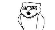 animal bird cat catjak catjak_will_always_be_a_gemerald gaping_mouth glasses ias jak open_mouth owl stubble subvariant:owlcat variant:catjak // 600x324 // 5.9KB
