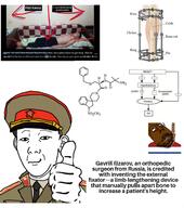 2soyjaks black_skin chemistry clenched_teeth closed_mouth clothes collar_tabs communism ear epaulettes hammer_and_sickle hand hanging height kgb kuz limb_lengthening military_cap military_uniform mustache necktie netherlands rope smile soviet_army_uniform soyjak stubble subvariant:scholar suicide text thumbs_up uniform variant:gapejak variant:kuzjak // 2397x2700 // 569.9KB