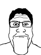 closed_mouth glasses hair neutral soyjak subvariant:neutralplier variant:markiplier_soyjak // 600x800 // 20.9KB