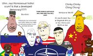 amerimutt aryan australia baby brazil brics britain buck_teeth canada china clothes deformed european_union fez flag:australia flag:brazil flag:canada flag:china flag:european_union flag:japan flag:nato flag:new_zealand flag:russia flag:south_korea flag:turkiye flag:united_kingdom flag:united_states glasses hat islam japan korea medal nato negro new_zealand nosebleed politics russia south_korea spear star_(symbol) star_and_crescent subvariant:blobson subvariant:nathaniel subvariant:nucob turkiye united_kingdom united_states ushanka variant:cobson variant:gapejak // 2486x1515 // 566.3KB