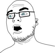 blue_eyes ear glasses open_mouth soyjak template variant:toyjak white_background // 441x428 // 44.1KB