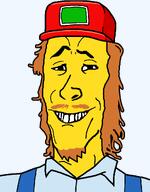 blue_shirt clothes farmer goatee grin hat mullet overalls red_hat sneed suspenders the_simpsons variant:mulletjak yellow_skin // 838x1072 // 33.4KB