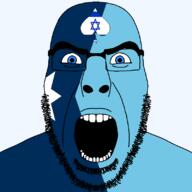 angry beard blue_eyes facial_mark flag flag:israel flag:minnesota forehead_mark glasses hair israel looking_at_you minnesota open_mouth queen_of_spades soyjak spade star_(symbol) star_of_david state stubble subvariant:cobson_front2 subvariant:spadeson thick_eyebrows united_states variant:cobson // 800x800 // 40.3KB