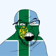 angry british derbyshire england flag flag:derbyshire flower glasses hair looking_at_you mustache open_mouth plant soyjak stubble teeth united_kingdom variant:feraljak // 1500x1500 // 87.6KB