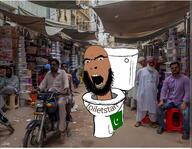 beard brown_eyes brown_skin flag glasses meta:ai_generated open_mouth pakistan skibidi_toilet soyjak text toilet variant:cobson yellow_sclera // 5028x3900 // 2.9MB