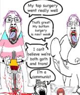 3soyjaks anime blood body_pillow chainsaw_man communism fat ftm holding_object jackhammer makima_(chainsaw_man) nsfw penis pillow speech_bubble text tranny tumblr variant:bernd variant:markiplier_soyjak2 // 697x828 // 510.1KB