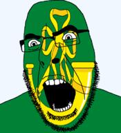 angry british england flag flag:huntingdonshire glasses hair horn hunting_horn huntingdonshire looking_to_the_left open_mouth soyjak stubble teeth thick_eyebrows united_kingdom variant:cobson // 721x789 // 117.3KB