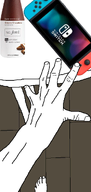 foot hand nintendo nintendo_switch quote_(user) quote_admin soy soylent soylent_(creamy_chocolate) soylent_bottle table tracejak variant:handdox video_game // 504x1064 // 196.4KB