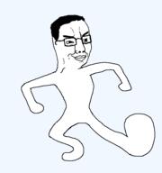 animated clean_dance closed_mouth dance full_body glasses hair smile soyjak variant:chudjak // 560x596 // 43.2KB