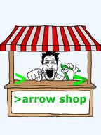 arm arrow beard gape glasses greentext hair hand holding_object open_mouth original_content pointing quote shop variant:markiplier_soyjak variant:soyak wrinkles // 600x800 // 22.5KB