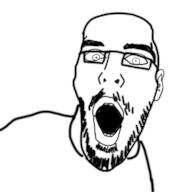 clothes ear glasses mustache open_mouth soyjak stubble variant:unknown // 720x719 // 38.1KB