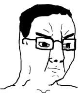 angry glasses hair soyjak sweating variant:chudjak // 645x770 // 31.8KB