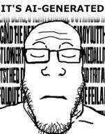 closed_eyes closed_mouth glasses its_over meta:ai_generated soyjak stubble text variant:markiplier_soyjak // 600x761 // 149.8KB