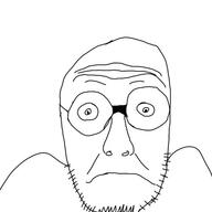 closed_mouth glasses soyjak stubble variant:unknown // 500x500 // 22.2KB