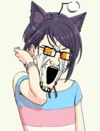 anime antenna arm cat_ear catthing clothes crying ear flag glasses hair hand open_mouth orange_eyes pas paxiti r_196 reddit redditard soyjak stubble tranny tshirt variant:soyak white_skin // 730x960 // 580.5KB