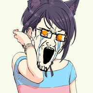 anime antenna arm cat_ear catthing clothes crying ear flag glasses hair hand open_mouth orange_eyes pas paxiti r_196 reddit redditard soyjak stubble tranny tshirt variant:soyak white_skin // 730x960 // 580.5KB
