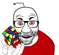 antenna background glasses holding_object meta:tagme music orange_eyes reddit rubix_cube soyjak variant:el_perro_rabioso video // 430x400, 13.9s // 2.8MB