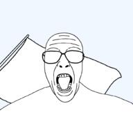 clothes flag glasses looking_at_you no_eyes open_mouth soyjak variant:patriotjak // 1023x1023 // 16.1KB