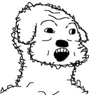 animal dog ear fur open_mouth redraw snout soyjak variant:soyak // 434x464 // 8.4KB