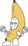 arm banana clothes food fruit full_body glasses hand holding_object leg maracas peanut_butter_jelly_time smug soyjak stubble variant:soyak // 680x1108 // 246.8KB