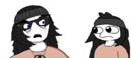 2soyjaks avengers beanie blue_eyes blush clothes female glasses hair necklace soyjak stonetoss variant:soytan // 616x275 // 13.9KB